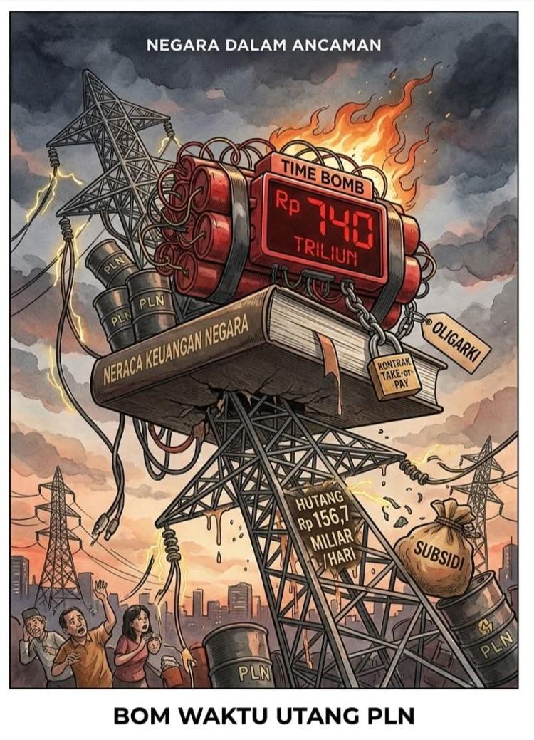 PLN “Berdarah”: Ketika Utang Rp 740 Triliun Jadi Bom Waktu Ekonomi